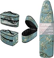 Vista 13 de Juego de funda para tabla de planchar con funda organizadora de hierro, 17 x 49 pulgadas, resistente al calor, 3 correas de sujeción ajustables