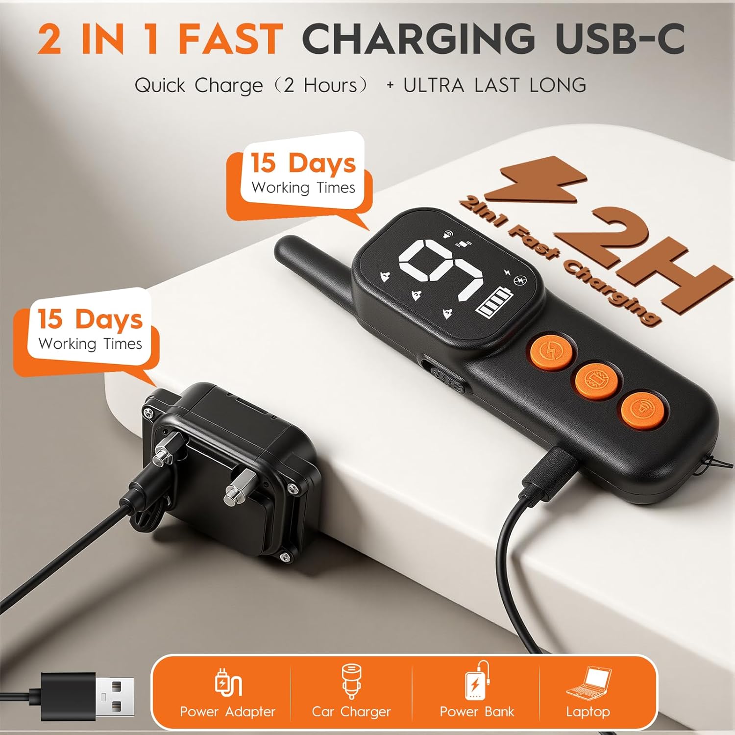 Dog Training Collar with Remote 3300FT for 3 Dogs, IPX7 Waterproof Rechargeable Training Collar with Beep, Vibration, Training Collar for Large Dogs, Small Dogs, Medium Dogs (10-120 lbs)