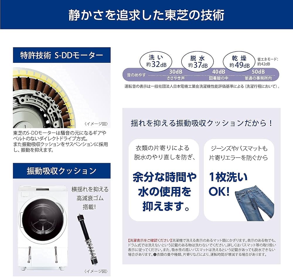 Amazon | 東芝 ドラム式洗濯機 洗濯11kg 乾燥7kg TW-117V9L-W グラン