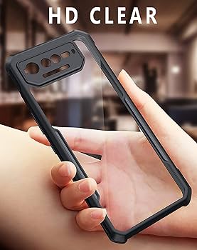 GIOPUEY Case for ASUS ROG Phone 6/6D/6 Pro, Transparent Hard PC +