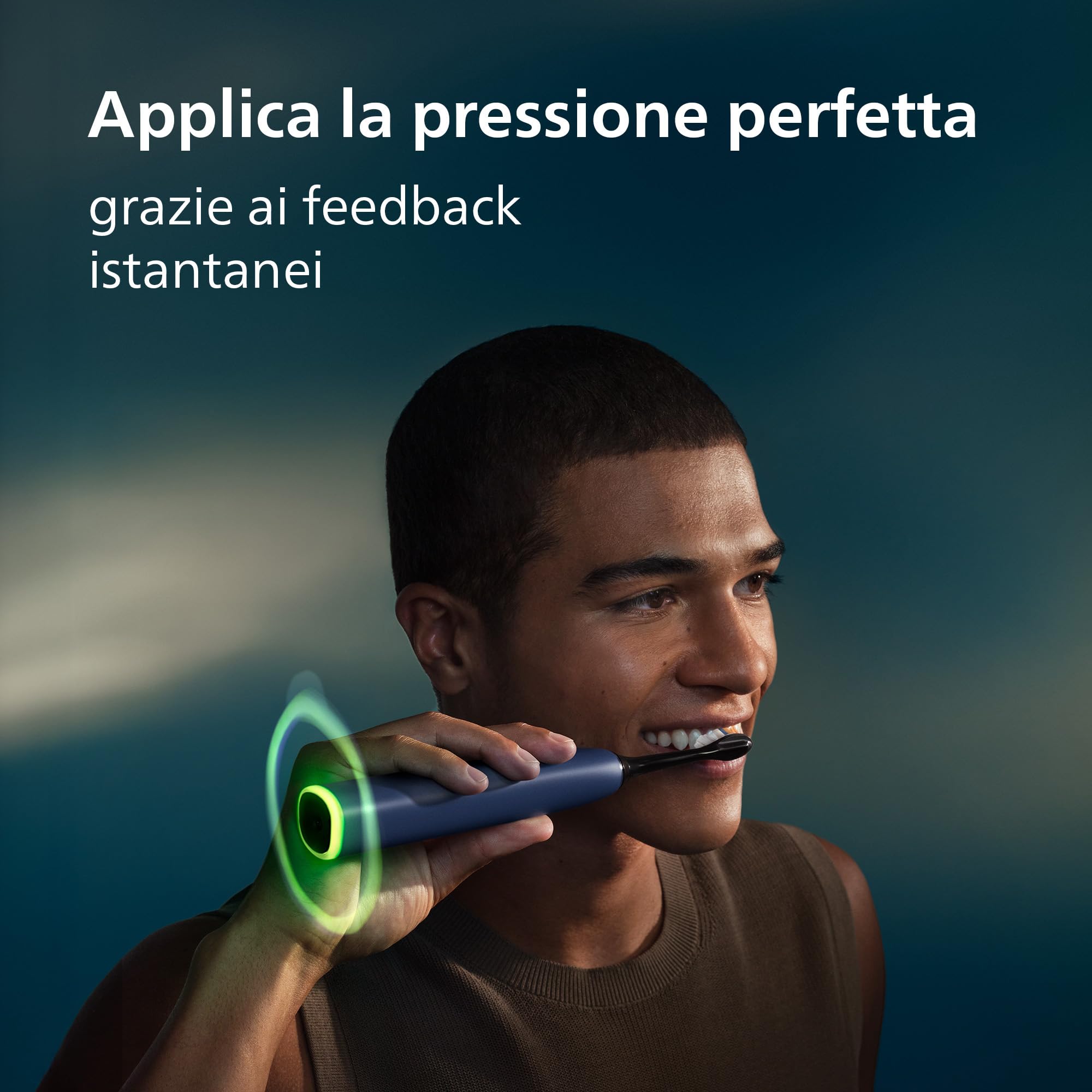 Philips Sonicare Next-Generation DiamondClean 8000 Spazzolino elettrico - con Feedback di pressione, 15 impostazioni, blu scuro, HX8311/13