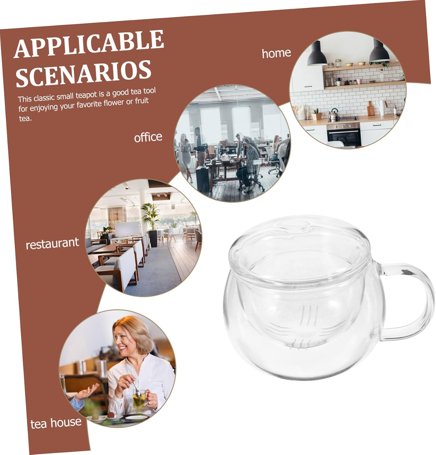 Elegant Glass Tea Cup Infuser Lid Insulated Coffee Tea Cup Set Easy to Clean