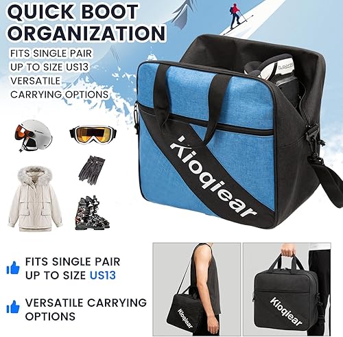 Miniatura 5 de Combo acolchado de snowboard y bolsa para botas, perfecto para snowboard de hasta 65.0in y botas de hasta la talla 13, incluye 1 bolsa acolchada