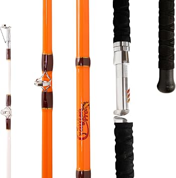 Catfish Pro Tournament Series 2.0 Glow Rod 76" One-Piece Spinning or Casting, M, MH, H Action, Sun-Activated Glow-in-the-Dark Rod, Anti-Slip Super Grip Handle, Stainless Steel Guides