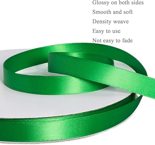 Vista 134 de Cinta de satén de poliéster de doble cara de color sólido, 1 pulgada de ancho, 100 yardas de largo, perfecta para bodas, envoltura de regalos, Oro