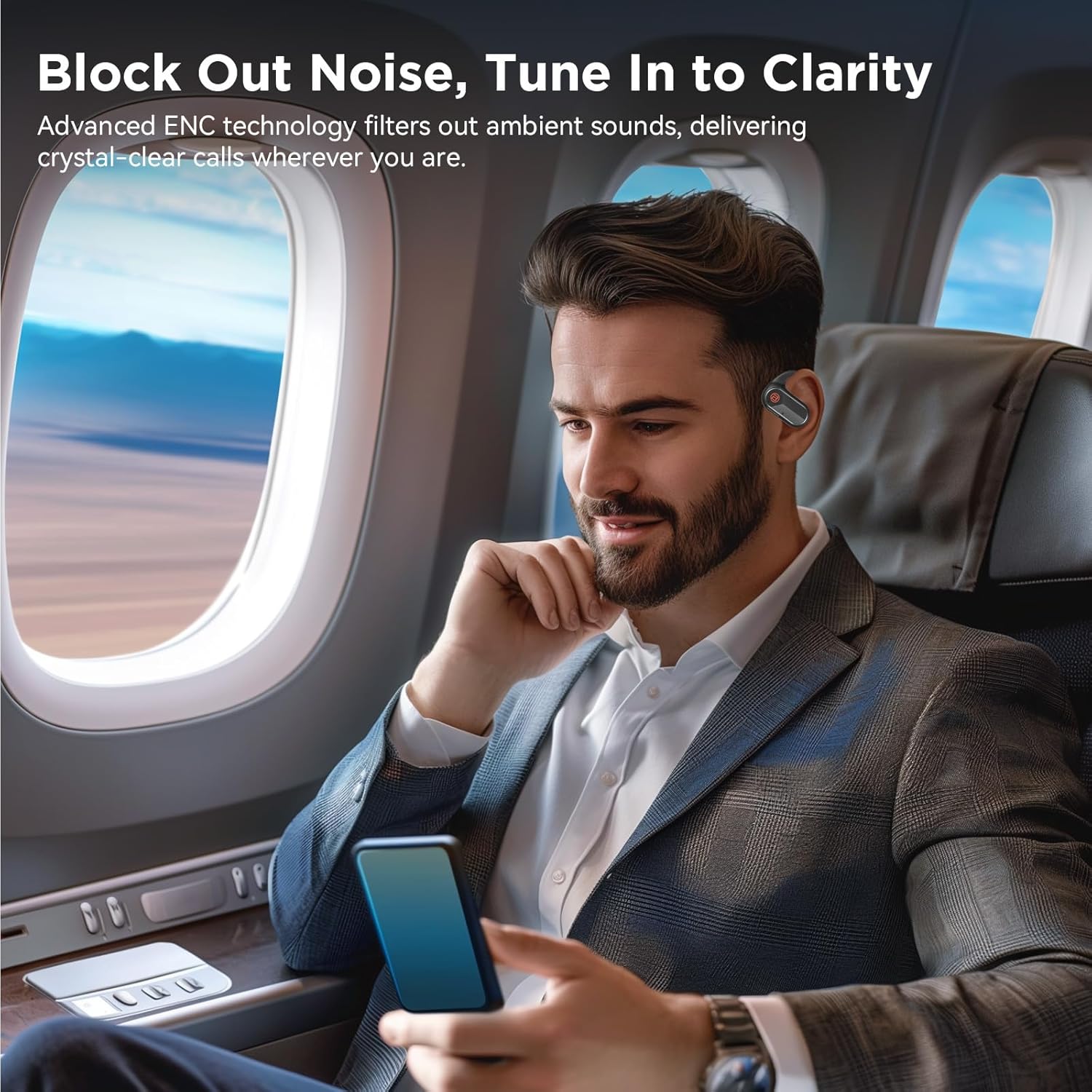 BUGANI Open Ear Earbuds, Open Ear Headphones, Running Earbuds Wireless, Headphones Bluetooth Wireless 5.4, Noise Cancelling Earbuds 60H Playtime, IPX5 Waterproof Earphones for Workout, Running, Sport