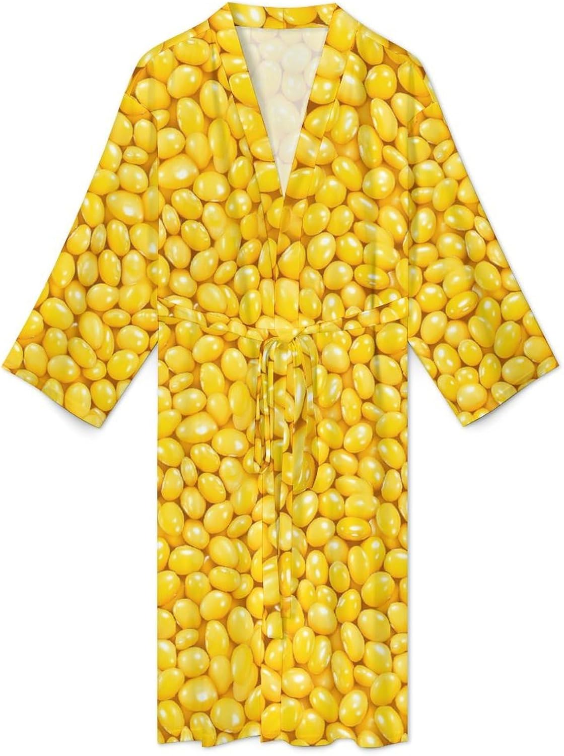 Yellow And Soybeans Mens Robe Long Bathrobe for Women Bath Robes Lightweight Soft Printed Sleepwear