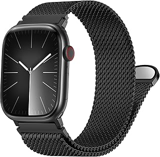 Milanese Mesh Loop Compatible with Apple Watch Bands for Men 44mm 49mm 45mm 46mm 40mm 38mm 41mm 42mm, Stainless Steel Metal Magnetic Strap for iWatch Band Series 11 10 9 8 7 6 5 4 3 2 1 SE Ultra3 2 1