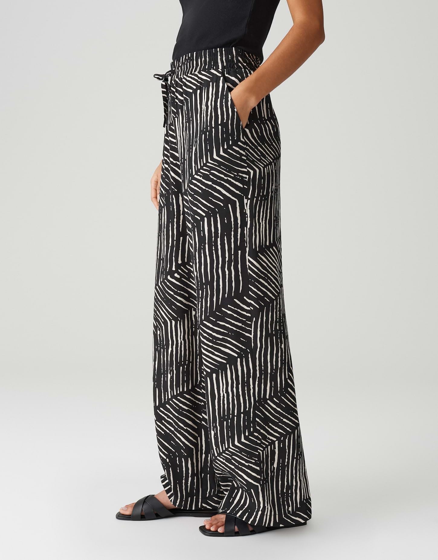 OPUS Damen Wide Leg Pants | MAROU Palm Leaves Wide Leg Pants mit Komfortbund