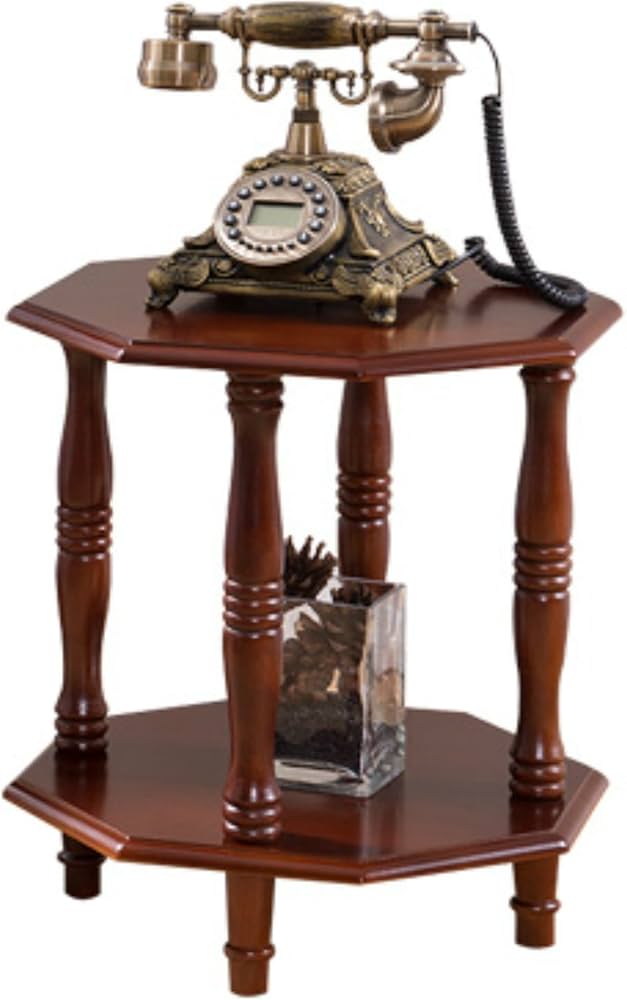 Amazon｜2段ラック 花台 電話台 玄関 サイドテーブル 木製