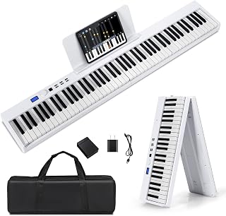 Foldable 88-Key Electronic Keyboard with Semi Weighted Keys & Bluetooth MIDI Sports Hobbies & Leisure Pianos Digital Pianos