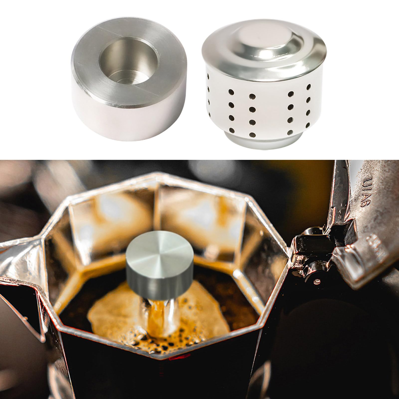Couvercle Anti-éclaboussures Pour Cafetière – Acier Inoxydable, Valve Anti-éclaboussures, 2x3 Cm - 2
