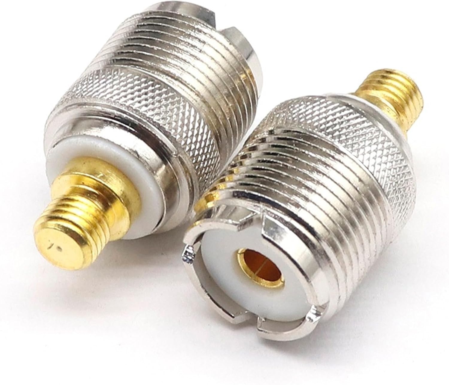 2/5/50pcs Hand Station walkie-Talkie Adapter Flat Mouth Motoro Antenna UHF Female Turn Flat Head SL16/M Pure Copper(2pcs)