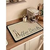 Coffee Mat, Dish Drying Mat for Kitchen Counter, Under Coffee Maker Absorbent stain Rubber Mat for Countertop