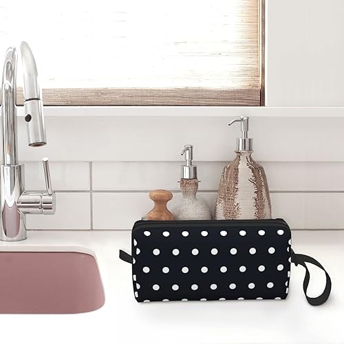 Miniatura 7 de Dot Black Spot Blanco Mujer Maquillaje Cosméticos Bolsa Pequeña Neceser de Viaje Bolsa de Cremallera Bolsa Bolsa Regalos Accesorios Organizador,