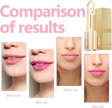 Colour Changing Lipstick - PH Adjusting Lipstick, Transfer Proof Color Changing Lipsticks, Long Lasting Lipsticks 24 Hours with Gold Foil, Moisturizing Glossy Shine Lip Gloss (1PC)