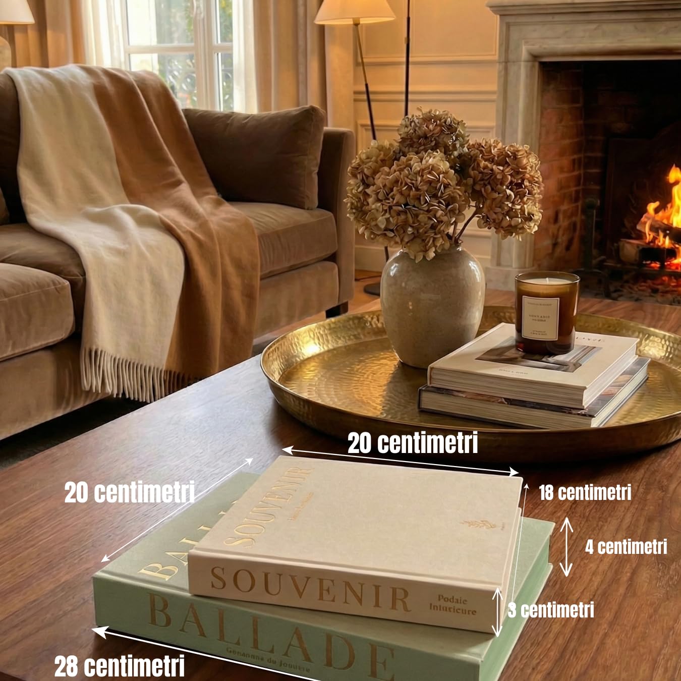 Libri Decorativi Arredamento Set 2 | Libri Finti Decorativi Design con Scatola Libro Contenitore | Coffee Table Book Decorazioni Casa | Libro Porta Oggetti Arredo Salotto Soggiorno (Verde Salvia)