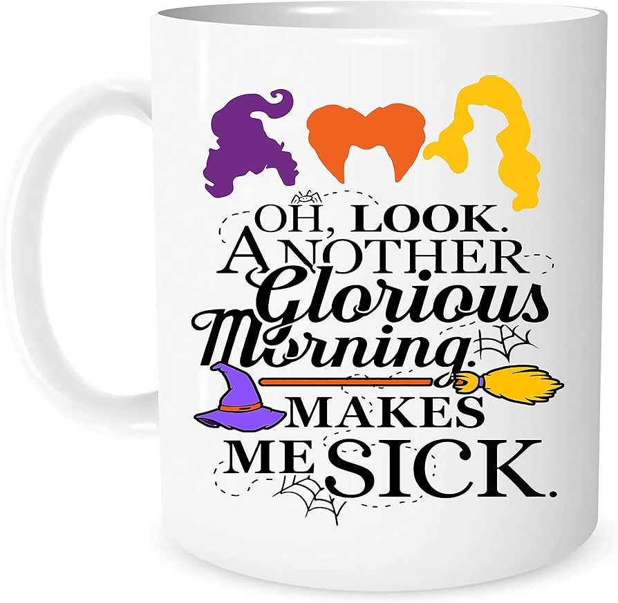 Taza Hocus Pocus 'Oh Look' - Cerámica Blanca 11 Onzas, Para Café Y Té, Regalo Divertido Para Mujeres