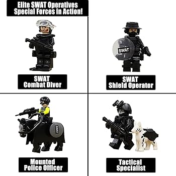 Amazon.com: Koowants SWAT Set with 12 SWAT Officers, 2 Mounted