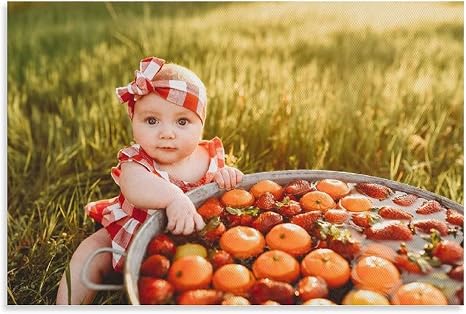 Amazon Com Wei Kuo Poster Baby Photoshoot Fruit Theme Print Canvas Painting Poster Wall Art Wall Decor Unframe Style8 16 24inch 40 60cm Posters Prints