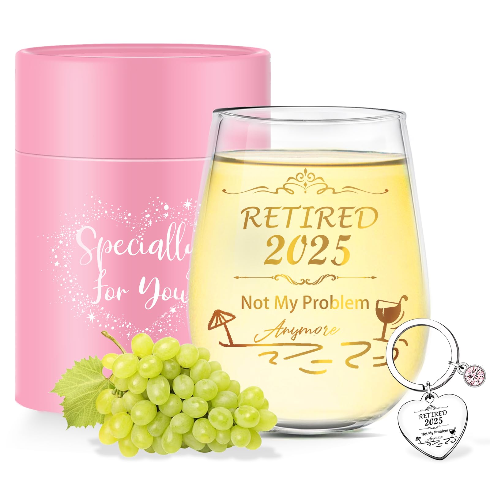 Best Retirement Gifts for Woman Men 2025 Thank You Leaving Gifts Retired Farewell Gift for Coworkers Colleagues Stemless Wine Glass Cool Retirement Good Luck Gift Happy Retirements Party Decorations