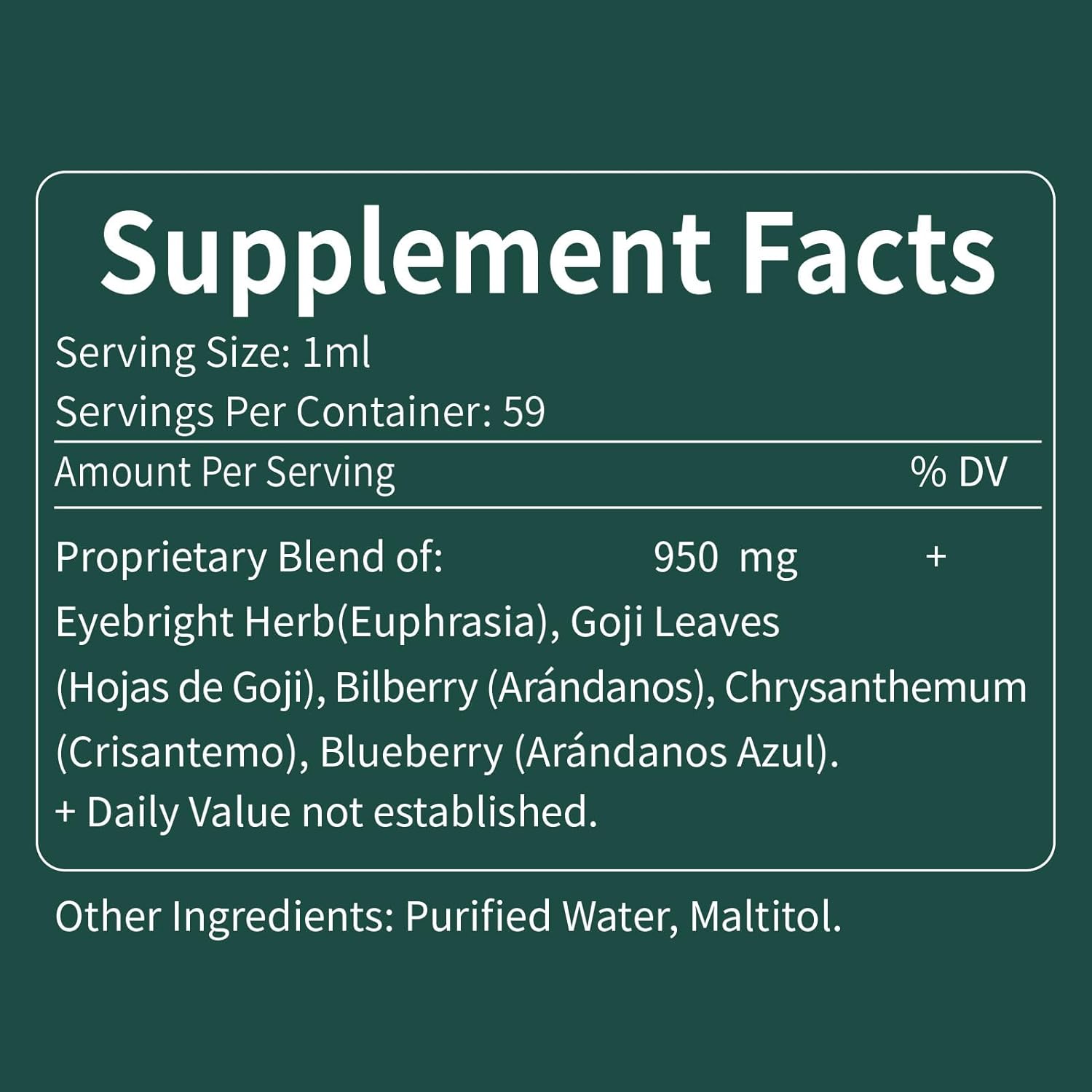 Eyebright Herb Drops for Eye Health, Eye Fatigue & Dry Eye Support Herbal Supplements W/Euphrasia officinalis Bilberry Goji Leaves Blueberry Extract, Organic Eye Drops for Sight Care .2oz - Image 8