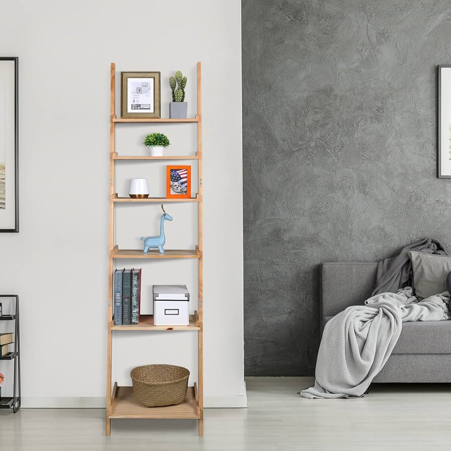 ラダーシェルフ　6段　飾り棚　棚　シェルフ　ハシゴ棚 Amazon｜Bloddream Ellwood 6段はしご棚 傾いたディスプレイ