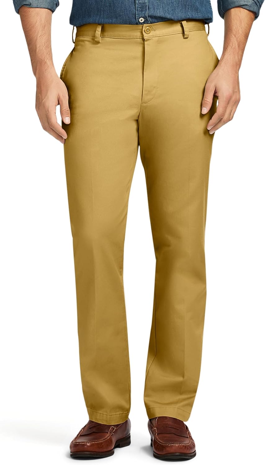 IZOD mens American Chino Flat Front Slim Fit Pant