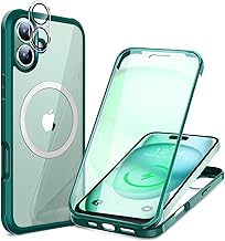 【Double-Sided Tempered Glass・Incredible Shock Resistance】HAUTRKBG iPhone 16 Case, Clear, Full Protection [MagSafe Compatible] [Camera Film Gift] High Touchscreen Sensitivity, MagSafe Wireless Charging