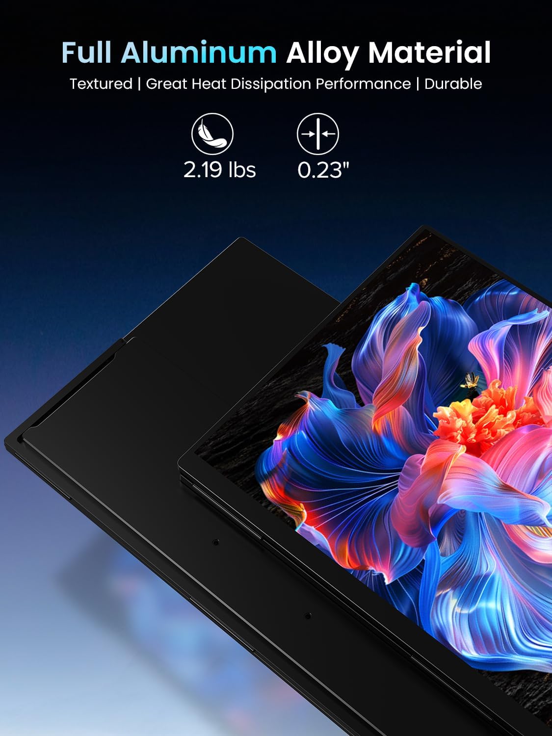 Newsoul 4K QLED Portable Monitor 120Hz Gaming Monitor, 100% DCI-P3 | 2000:1 Contrast | Fast IPS 0.1ms, Built-in Stand | VESA | Speaker, USB-C HDMI Portable Screen for Laptop, Phone, Game Console