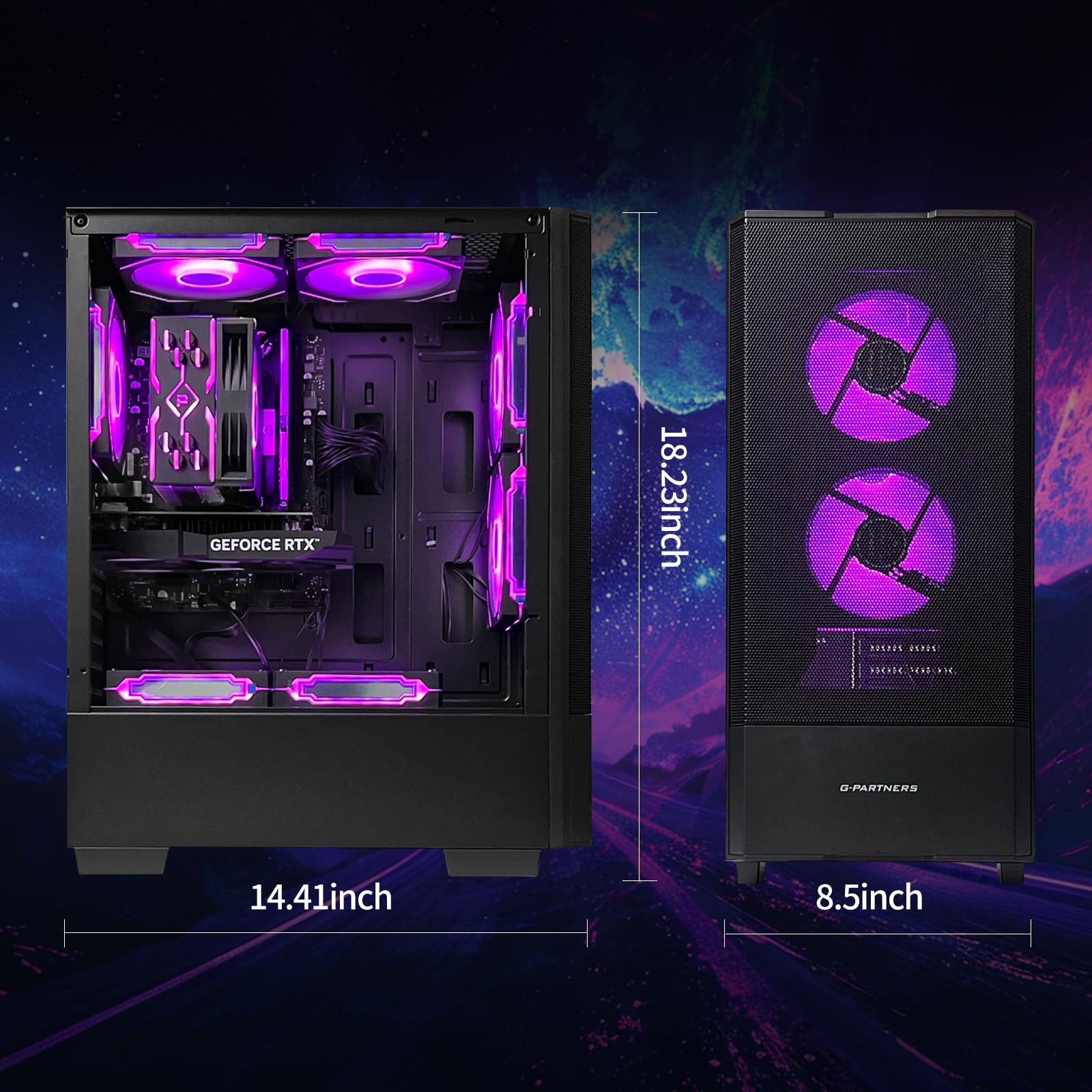 Gaming Desktop PC AMD R5 5500 GeForce RTX 3050 6GB,16GB DDR4 RAM,1TB NVMe SSD,ARGB Cooling, Prebuilt Gaming Computer