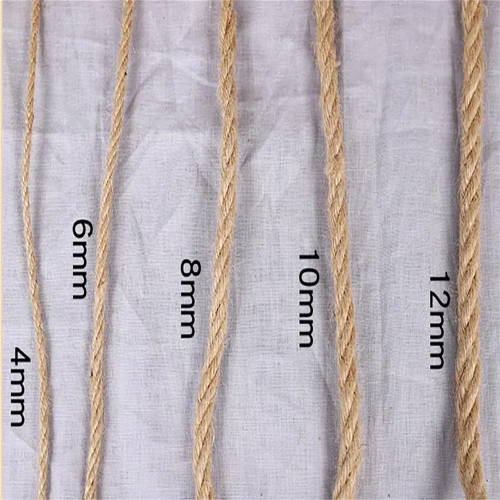 Corda Canapa Naturale 10M Corda di iuta naturale Spago intrecciata Macrame String DIY Craft Decorazione fatta a mano Pet Scratching 4mm-12mm