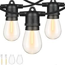 ZOTOYI Outdoor Garden String Lights Mains Powered 100FT/30m, Waterproof IP65 Festoon Lights Outdoor with 30+2 LED Shatterproof Bulbs for Outside Terrace Patio Party Wedding Yard, 2700K Warm White