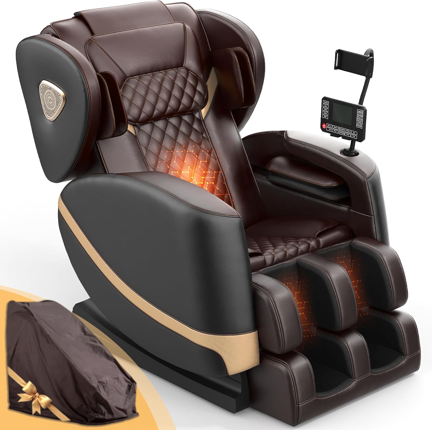 FURNIMAT Zero Gravity Massage Chair (Brown & Black)