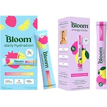 Bloom Energy Sticks RaspberryLemonade and Hydration Sticks Strawberry Lemonade Bundle