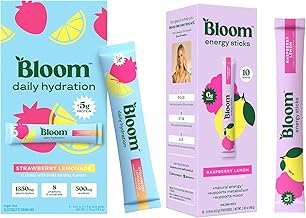 Bloom Energy Sticks RaspberryLemonade and Hydration Sticks Strawberry Lemonade Bundle