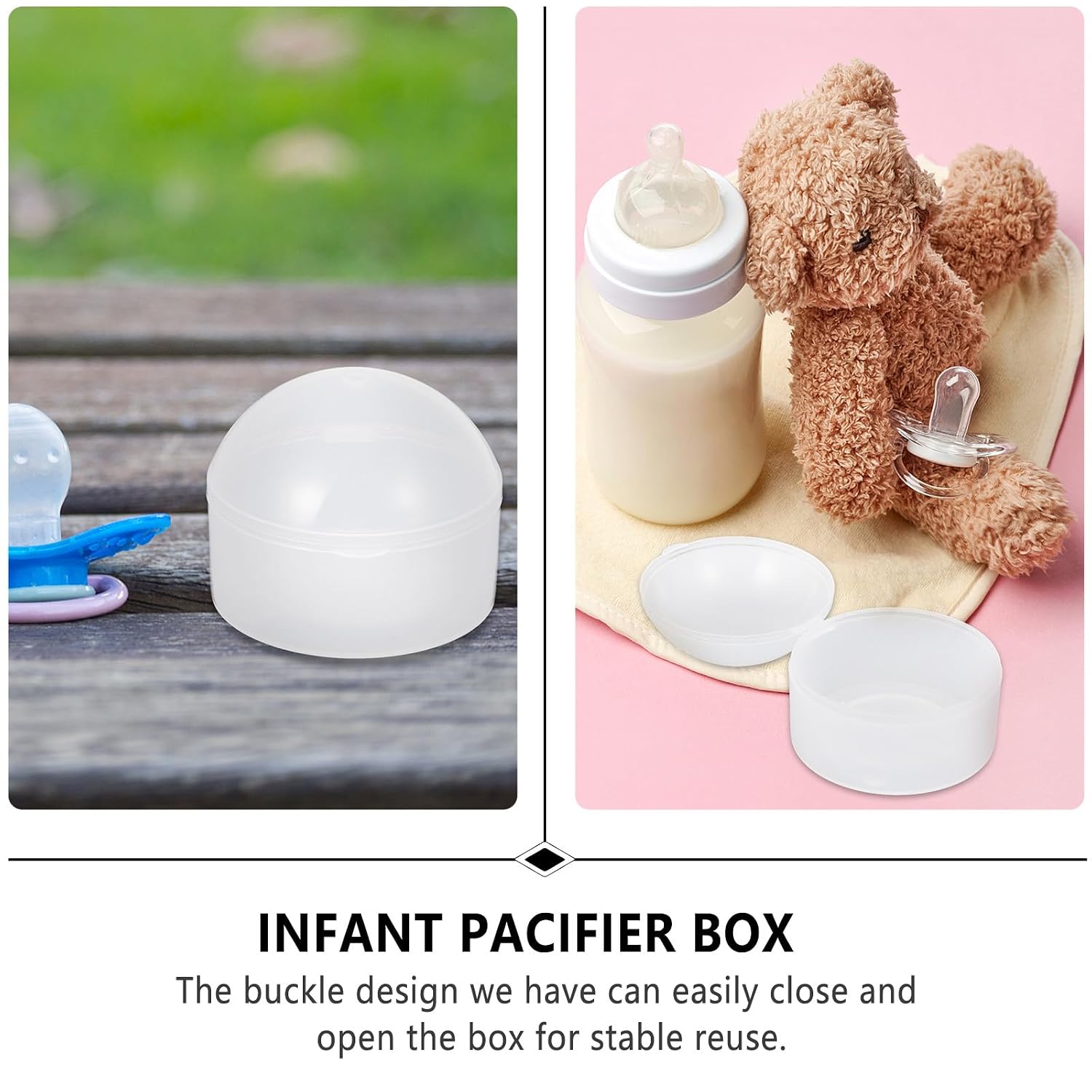 10pcs Pacifier Storage Box Pacifier Case Container Dustproof Cover Portable Holder for Travel and Home Use