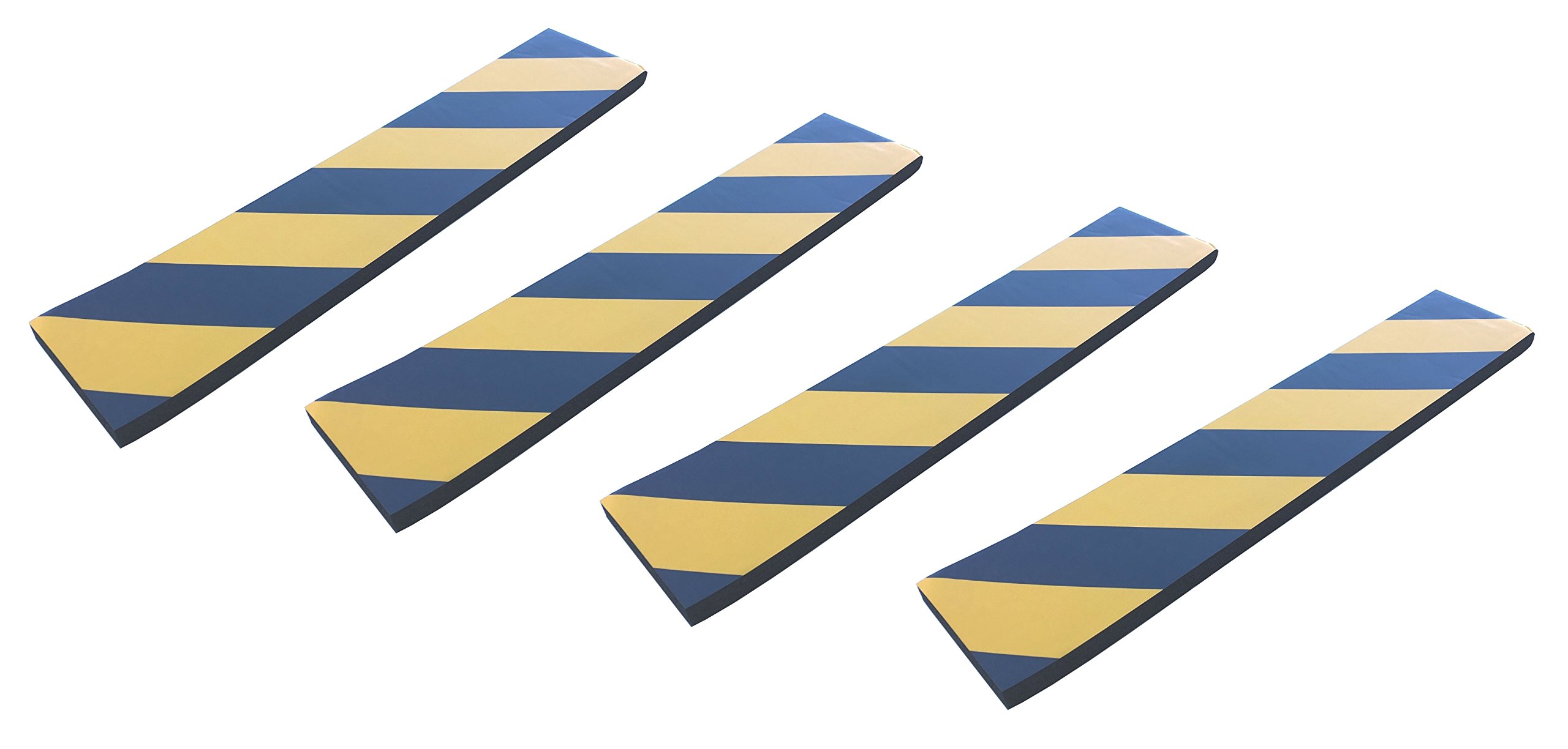 Paracolpi Adesivi da Parete, in Gomma Schiumata, per Parcheggi, Garage e Magazzini, 44x10x1,5 cm, 4 pezzi (Nero Giallo)