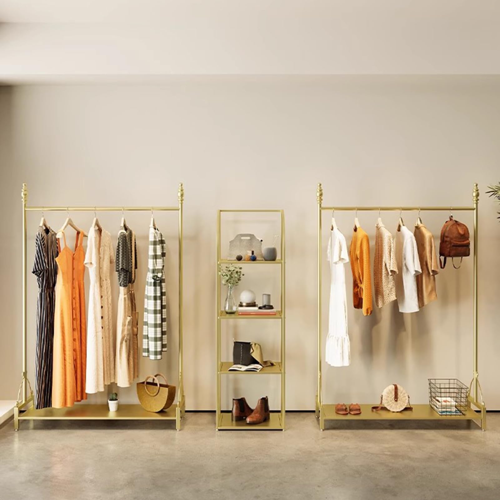 OHaGin Portant à Vêtements Tringle à Vêtements En Métal Robuste, Présentoir à Vêtements Pour Suspendre Des Vêtements, Porte-Manteau De Grande Capacité