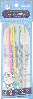 Showa Note Doraemon Gel Ink Ballpoint Pen, Hybrid, Milky, Set of 4 Colors 914214003