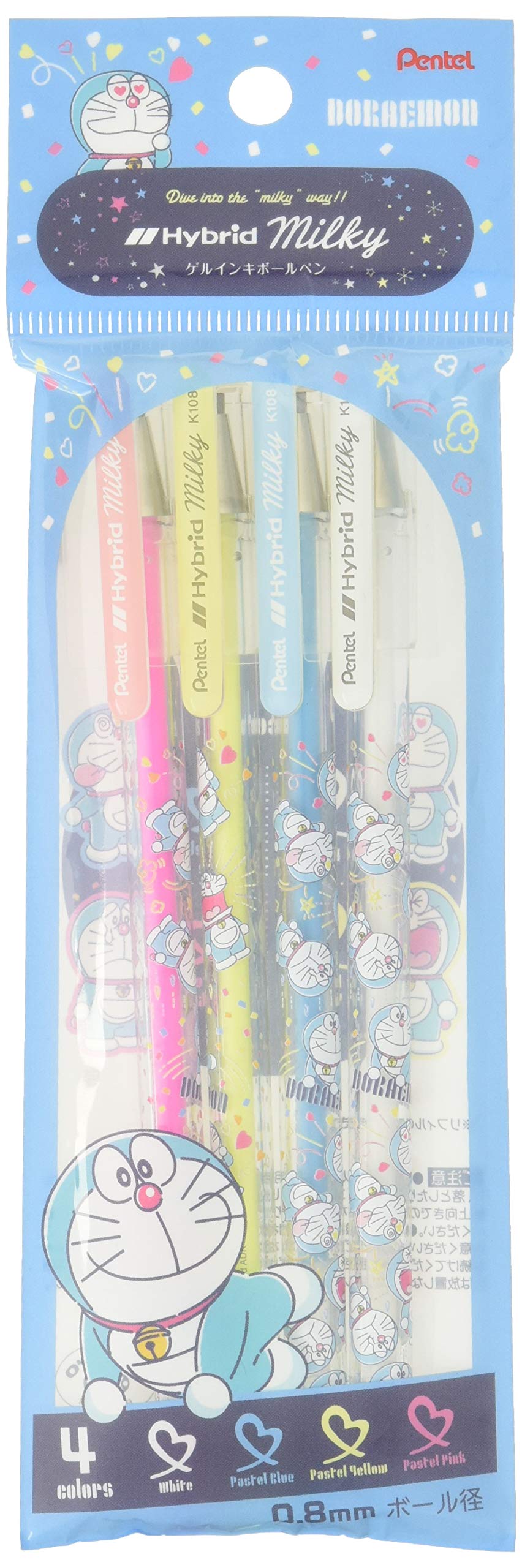 ショウワノート ドラえもん ゲルインキボールペン ハイブリッド ミルキー 4色セット 914214003
