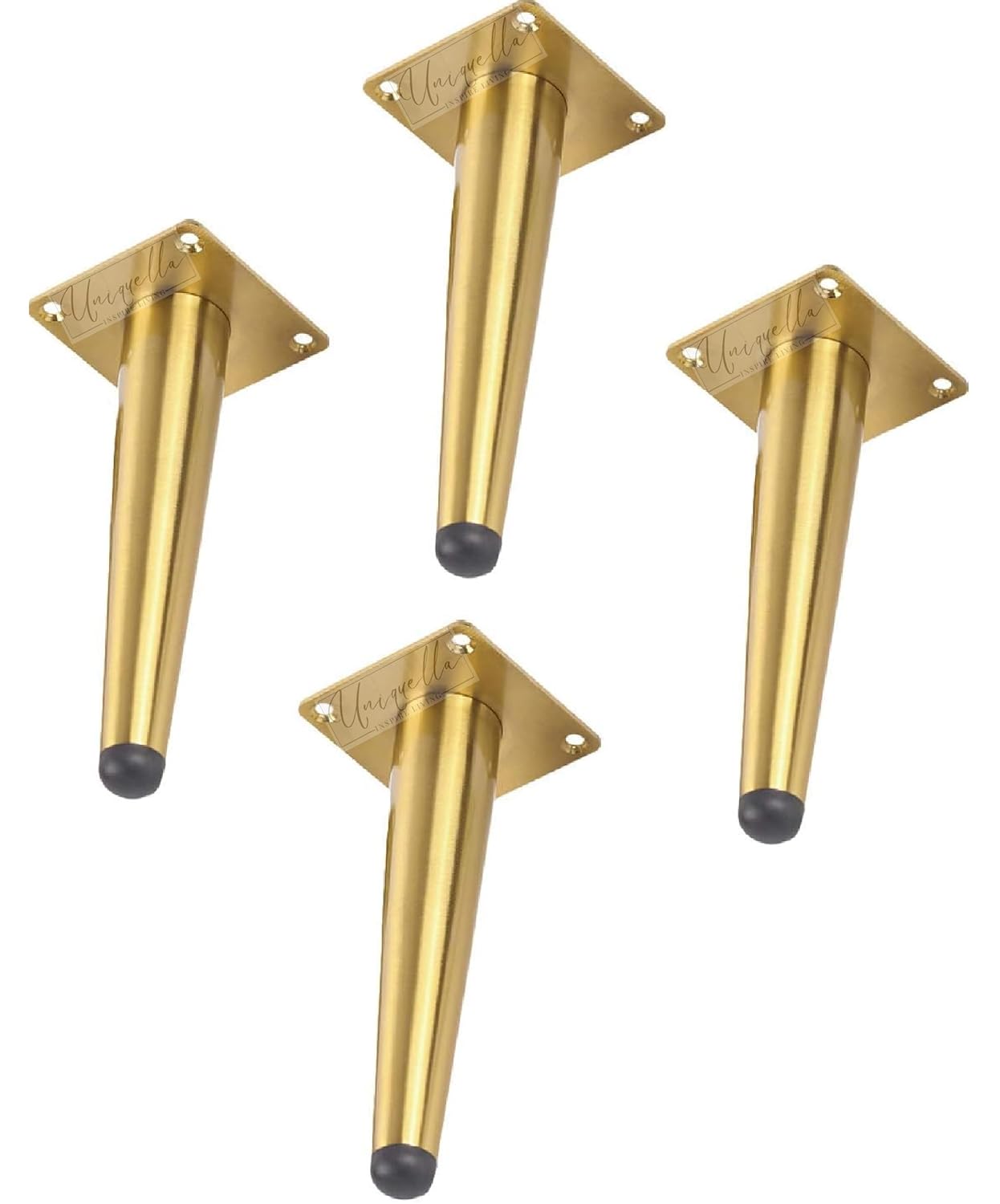 UNIQUELLA 1 Set Metal Gold Legs 8 Inch, Modern Tapered Sofa Feet 4 pcs
