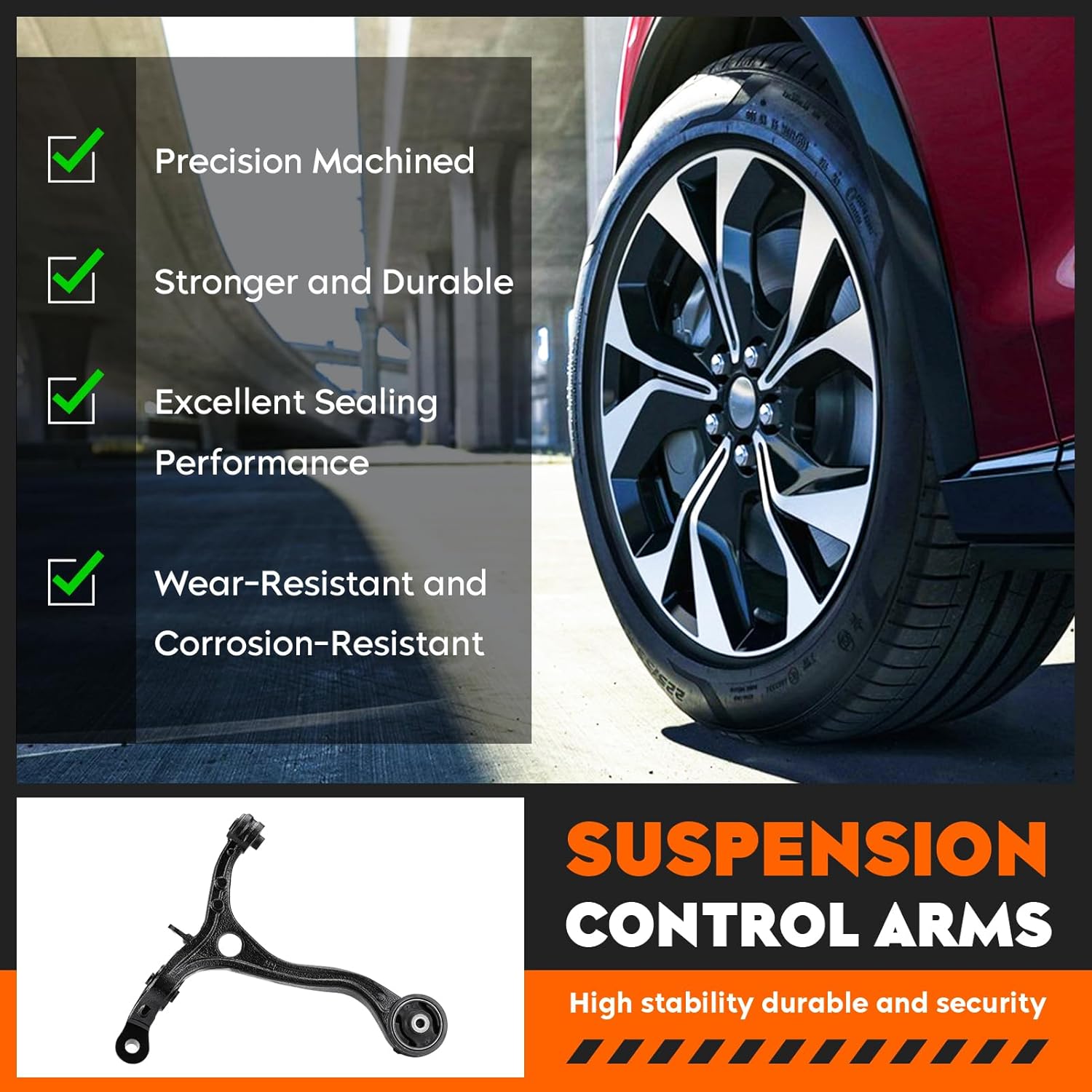 Front Lower Control Arms w/Ball Joints Replacement Suspension Kit for Acura TSX 2009-2014, Fit for Honda Accord 2008-2012, Driver & Passenger Side, K641112, K641113, K500081 (4PCS)