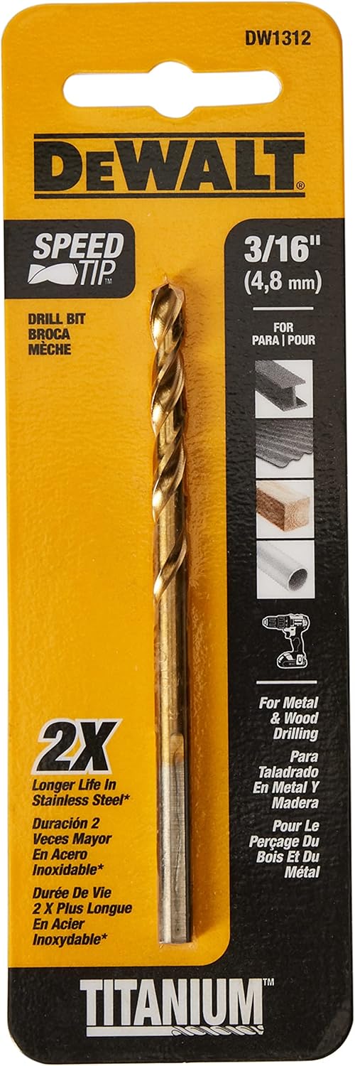 DeWALT Dw1304 1/40,6 Cm Titanium Split Point Twist Foret