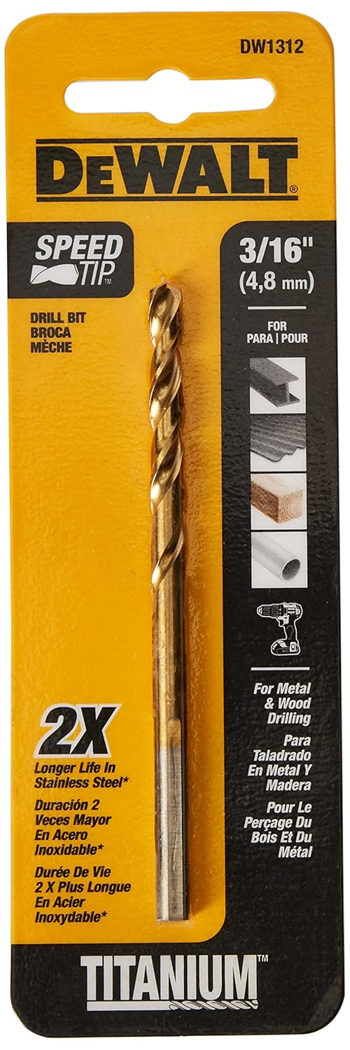 DEWALT DW1307 7/64-Inch Titanium Nitride Split Point Twist Drill Bit