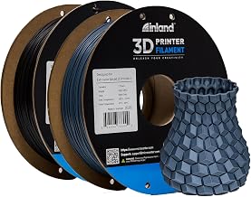 InInland PLA Filament Bundle 1.75mm Black & Gray 2KG, 3D Printer Filament, Dimensional Accuracy +/- 0.02 mm, 2 Pack Filament, Fits Most FDM 3D Printers (Coal Black & Slate Gray, 2 Pack)