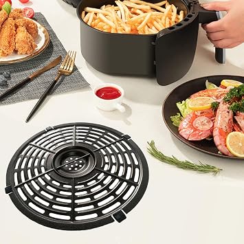 3.7QT Air Fryer Grill Plate Pan for Gowise USA Chefman Crux Air Fryers, Premium Air Fryer Crisper Plate Tray Rack Grate Insert Shelf for 3.7QT Air Fryer, Double-layer Nonstick, Dishwasher Safe