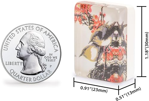 Miniatura 5 de Yellow Mountain Imports American Mahjong Set Little Birdie con funda de madera estantes de madera con empujadores acrílicos monedas de puntuación