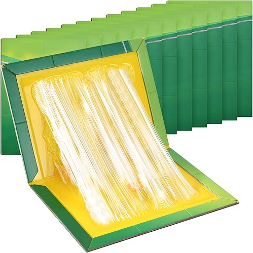 Jazb Trampas para ratones de interior para el hogar, paquete de 12 trampas adhesivas para ratones, trampas de pegamento para tableros de ratones