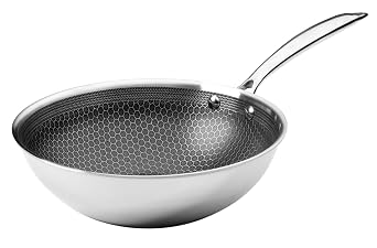 Black Cube Quick Release Chefs Pan - 9.5-Inch/2.5 Quart Stainless Steel Deep Induction Frying Pan - Kitchen Cookware - Induction Cookware